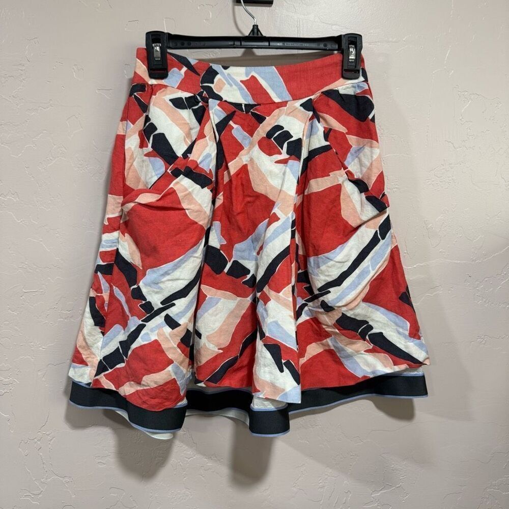 Anthropologie Linen Skirt Odille Pop Art Print
